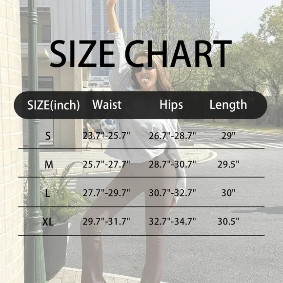 OQQ High-Waisted Black and Coffee Brown Yoga Flare Pants NWT 2-Pack size: Large - Picture 2 of 6